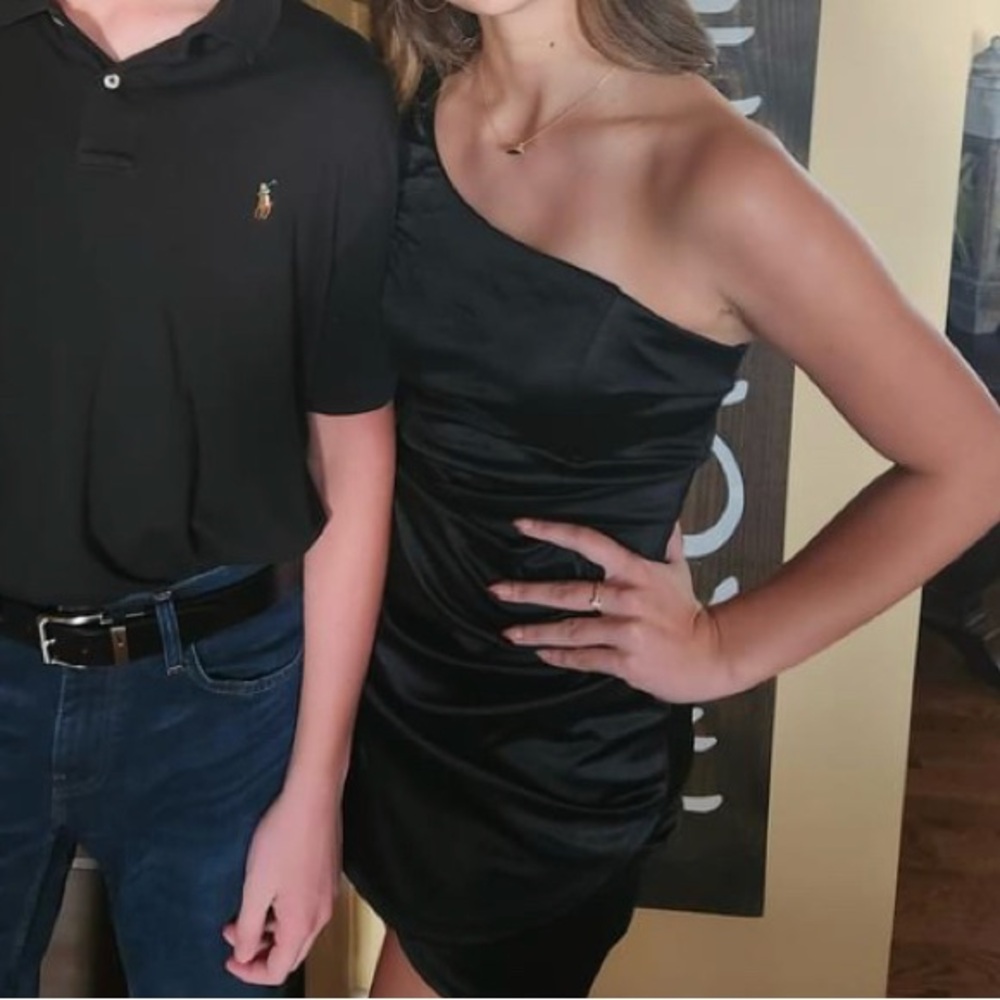 Elegant Black One Shoulder Dress